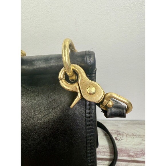 Vintage COACH Willis #9927 Black Leather Crossbody HandBag Beautiful - Picture 10 of 17
